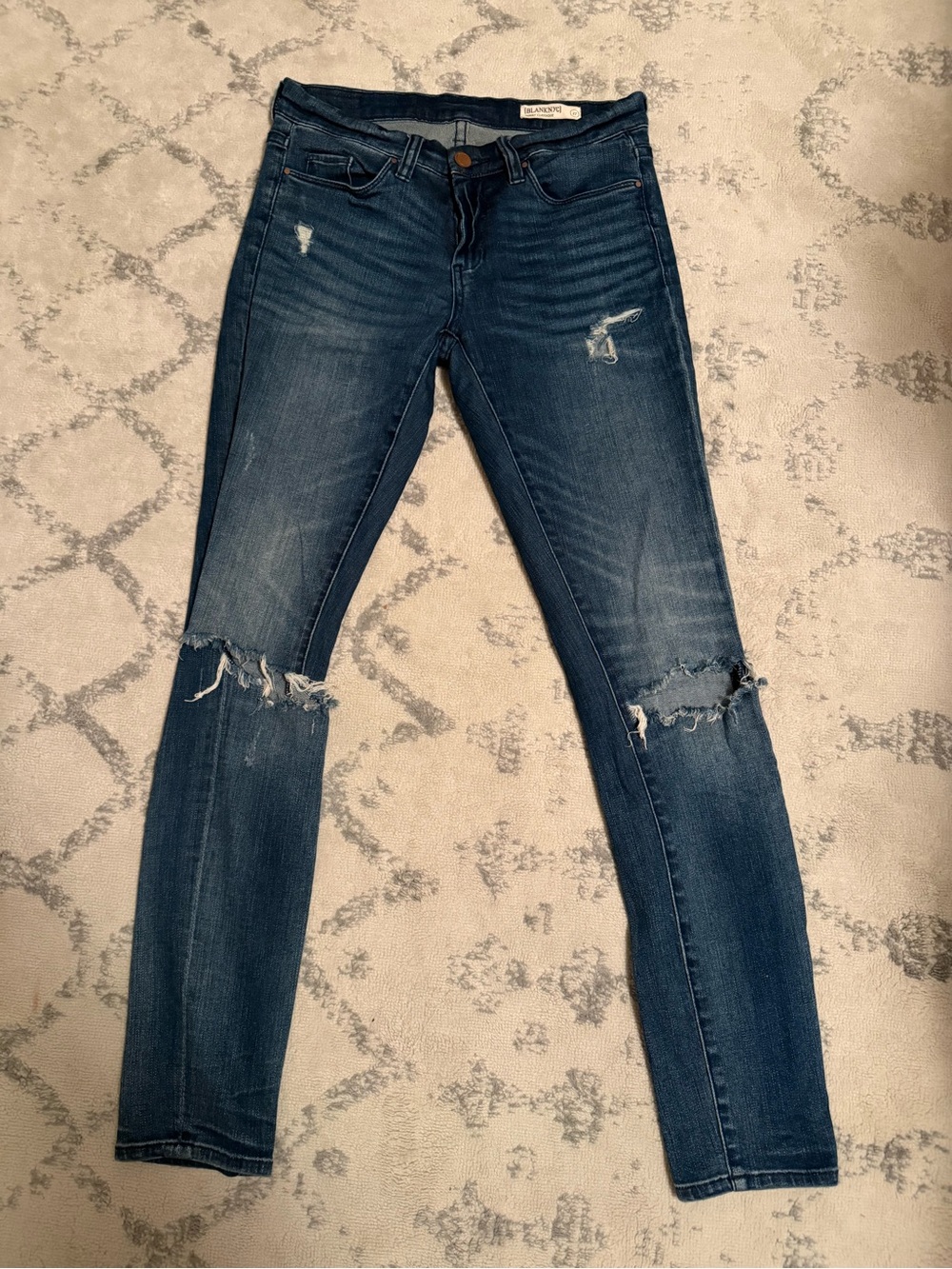 Blank NYC Medium Wash Ripped Skinny Jeans